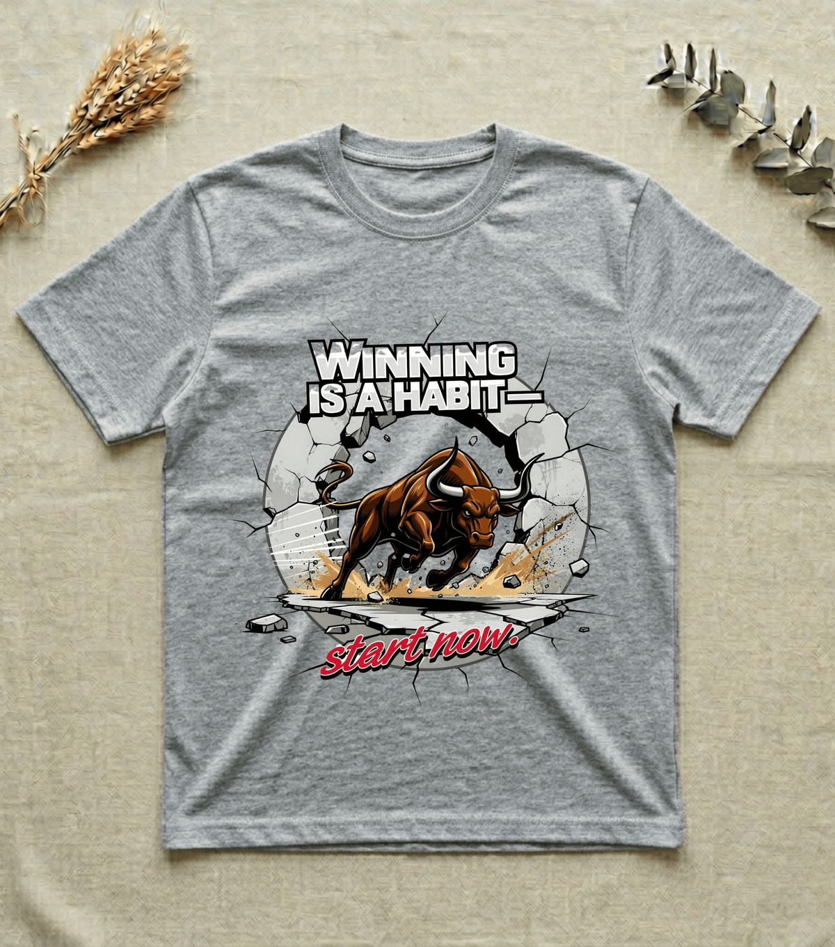Winning Is a Habit  | Charging Bull Gym T-Shirt