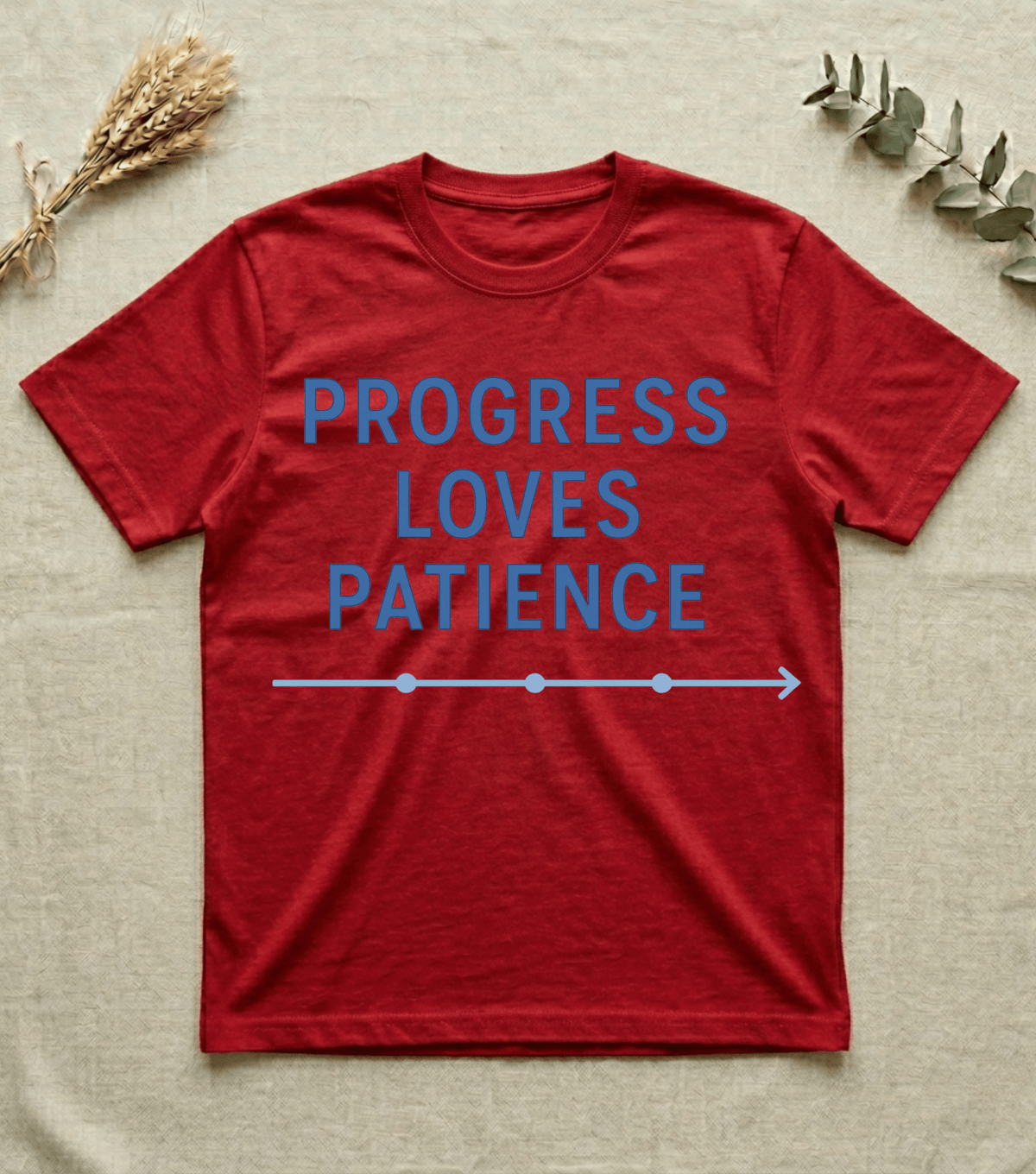 Progress Loves Patience Blueprint Timeline | Motivational T-Shirt