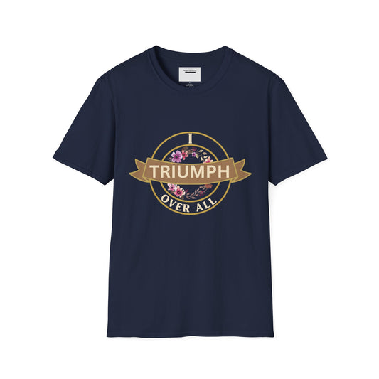 I Triumph Over All Faith T-Shirt | Christian Graphic Tee | Romans 8:37 | Inspirational Scripture Shirt Women Men | AlargeInspirations