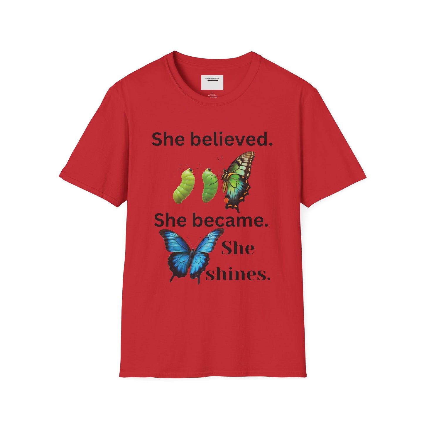 Inspirational Butterfly T-Shirt |feminine Motivational Tee for Growth, Self-Belief, Empowerment,Inspirational Butterfly Transformation Shirt