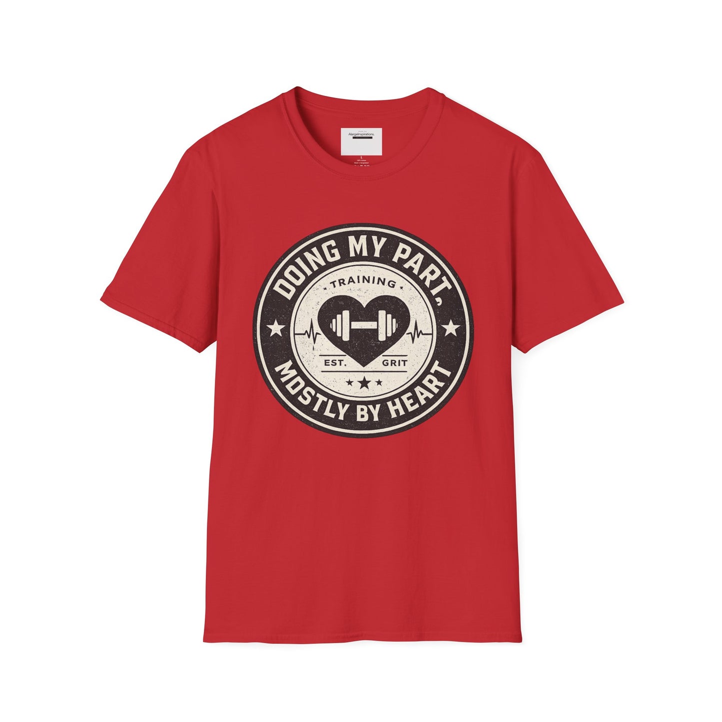 Doing My Part Mostly by Heart T-Shirt | Vintage Fitness Logo Tee | Gym Motivation Shirt | Athletic Grit Apparel