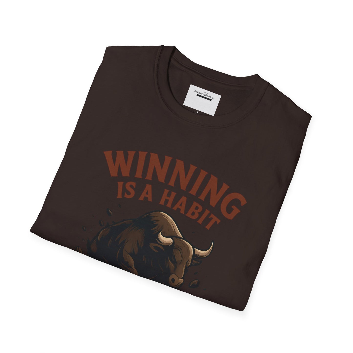Winning Is a Habit Shirt , Charging Bull T-Shirt, Motivational Fitness Tee, Hustle Mindset , Breakthrough Bull Design, Unisex Training Gift