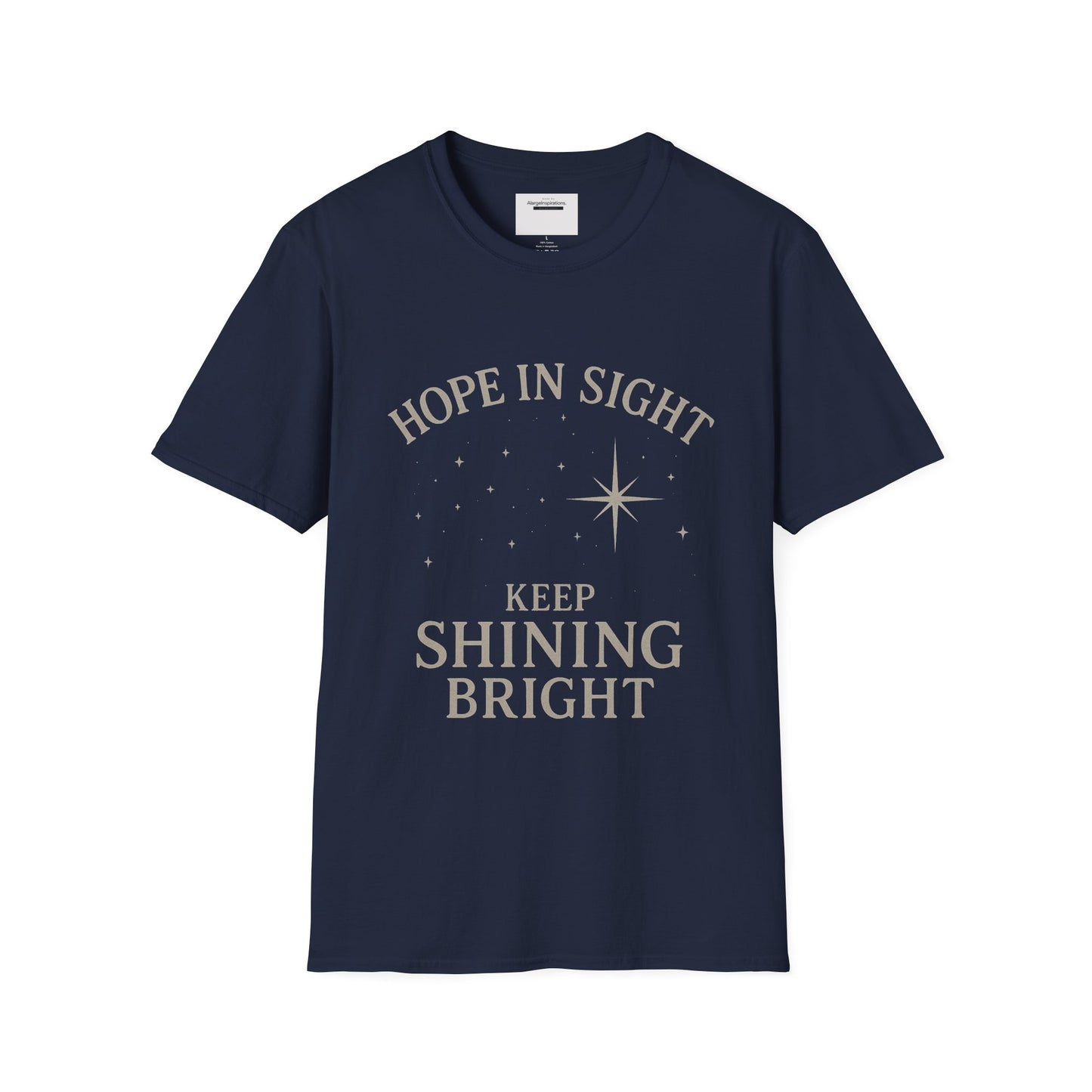 Hope in Sight, Keep Shining Bright, Starry Night Inspired T-Shirt | Inspirational Quote Tee, Gift Idea, Motivational Apparel, Hopeful Style