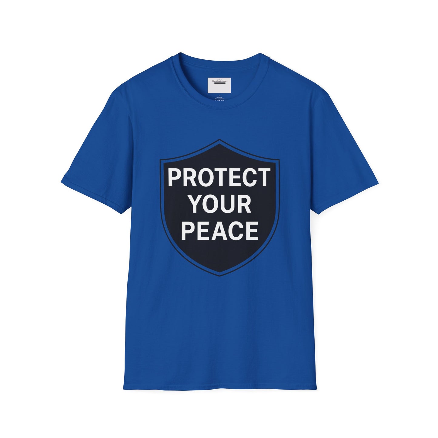 Protect Your Peace Shirt | Minimalist Shield Design, Mental Health Quote T-Shirt, Calm Strength Affirmation Apparel