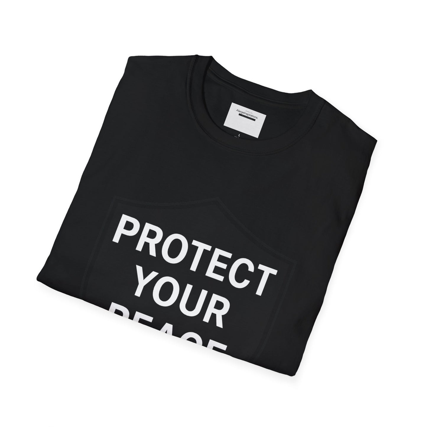 Protect Your Peace Shirt | Minimalist Shield Design, Mental Health Quote T-Shirt, Calm Strength Affirmation Apparel