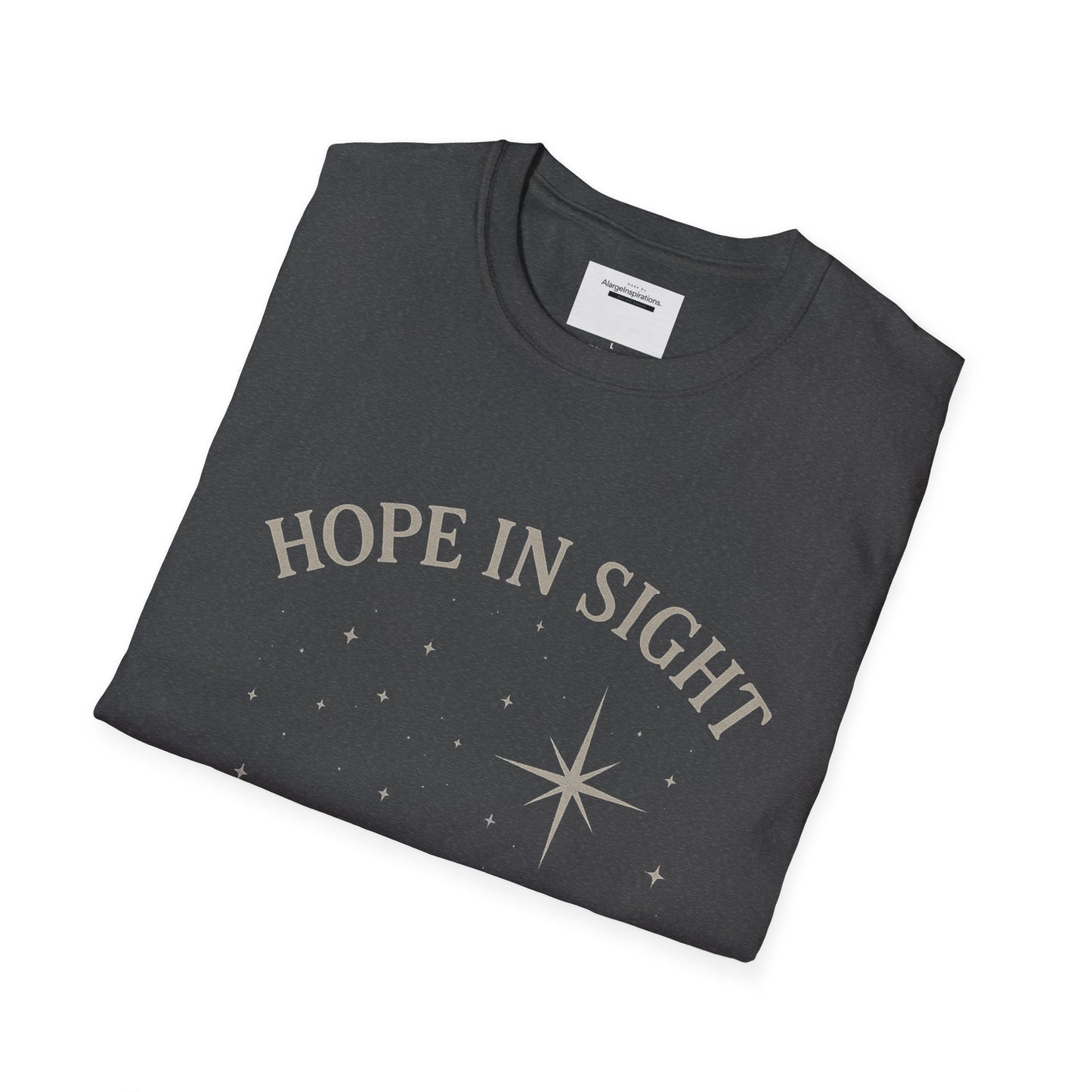 Hope in Sight, Keep Shining Bright, Starry Night Inspired T-Shirt | Inspirational Quote Tee, Gift Idea, Motivational Apparel, Hopeful Style