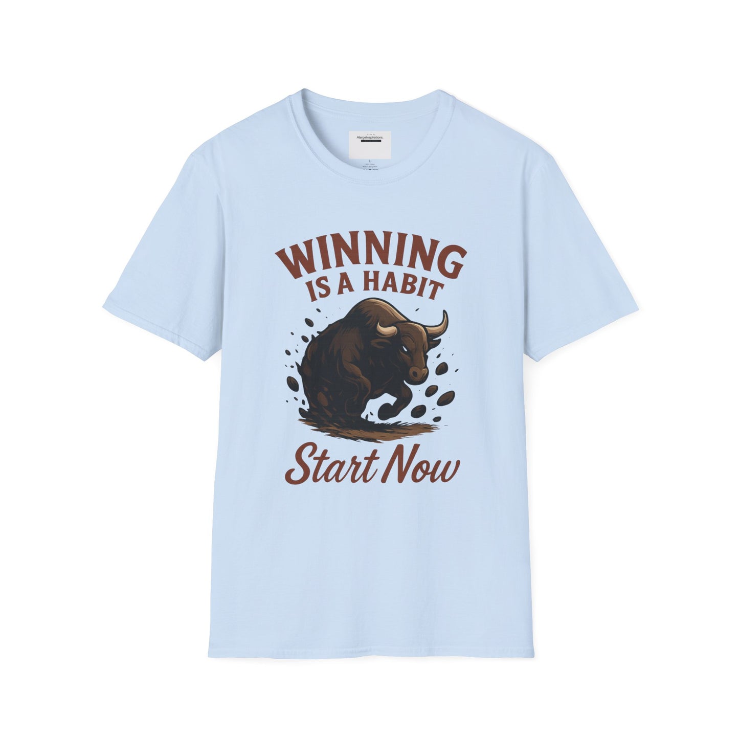 Winning Is a Habit Shirt , Charging Bull T-Shirt, Motivational Fitness Tee, Hustle Mindset , Breakthrough Bull Design, Unisex Training Gift