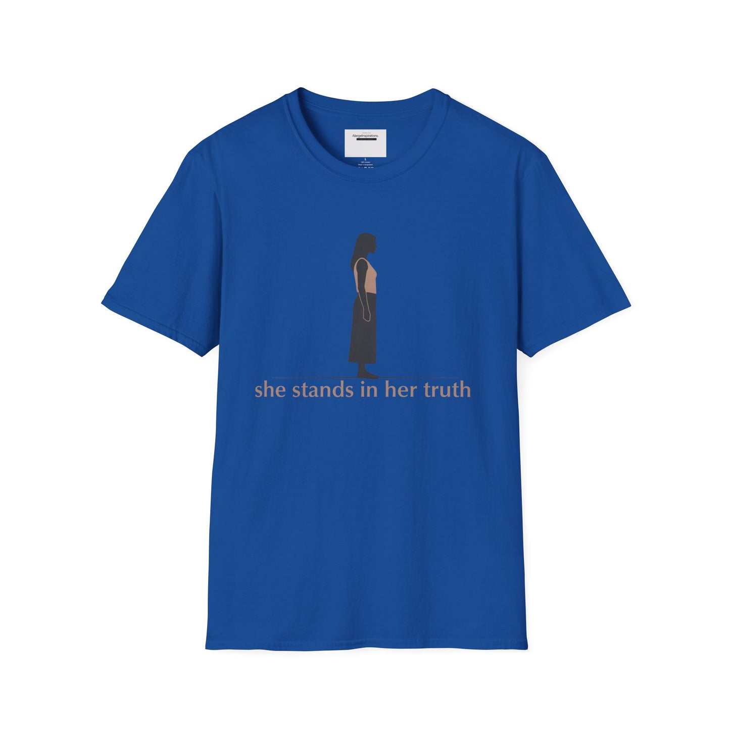 She Stands in Her Truth Shirt | Minimalist Feminine Strength T-Shirt, Grounded Confidence Quote, Empowered Woman Apparel, confident apparel