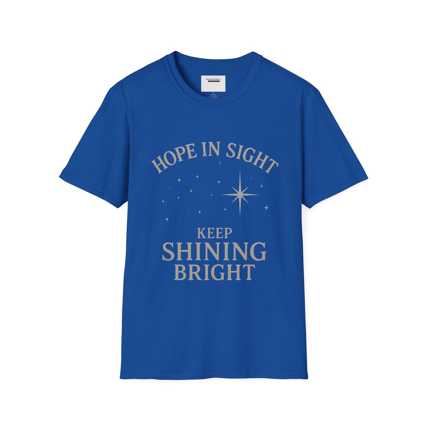 Hope in Sight, Keep Shining Bright, Starry Night Inspired T-Shirt | Inspirational Quote Tee, Gift Idea, Motivational Apparel, Hopeful Style