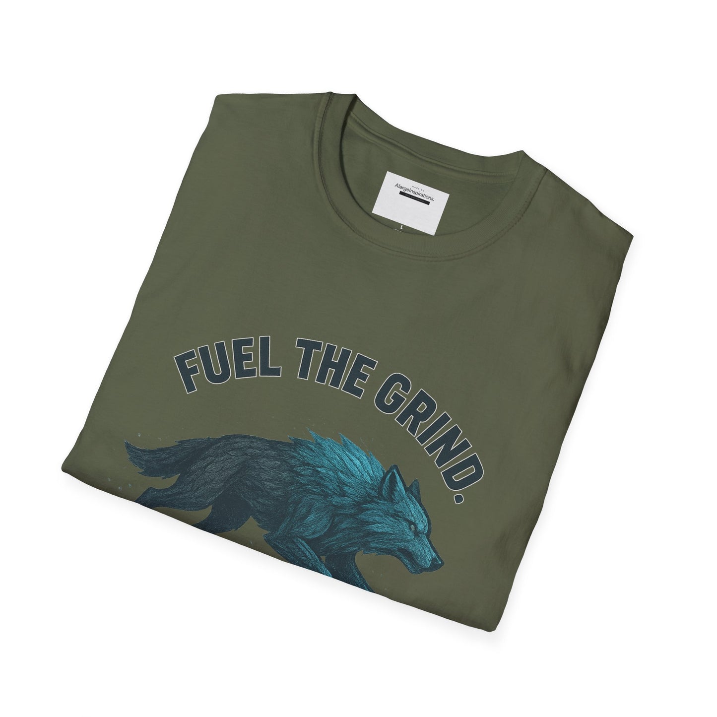 Fuel the Grind Earn the Glory Wolf Design | Wolf Art | Gym Apparel | Grind Mindset Shirt | Alpha Wolf Illustration | Training & Fitness Gift