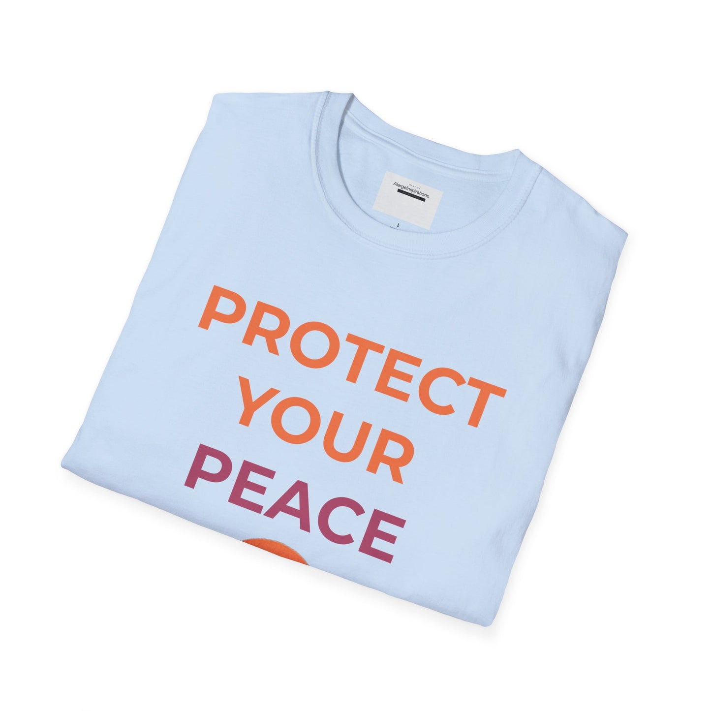 Mindfulness & Nature-Unisex Softstyle T-Shirt ,Protect Your Peace Mountain Sunset Tee, Self-Care Gift, Gift for Nature Lovers, Meditation,