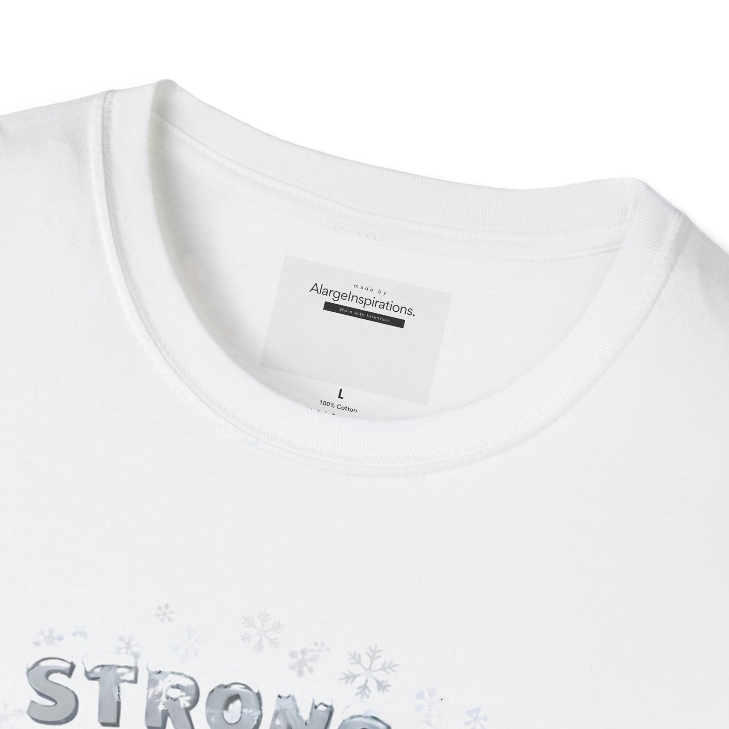 Stronger Than Winter Softer Than Snow Shirt | Polar Bear Snowflake Harmony Tee | Gentle Strength Xmas Shirt | Arctic Animal Winter Quote