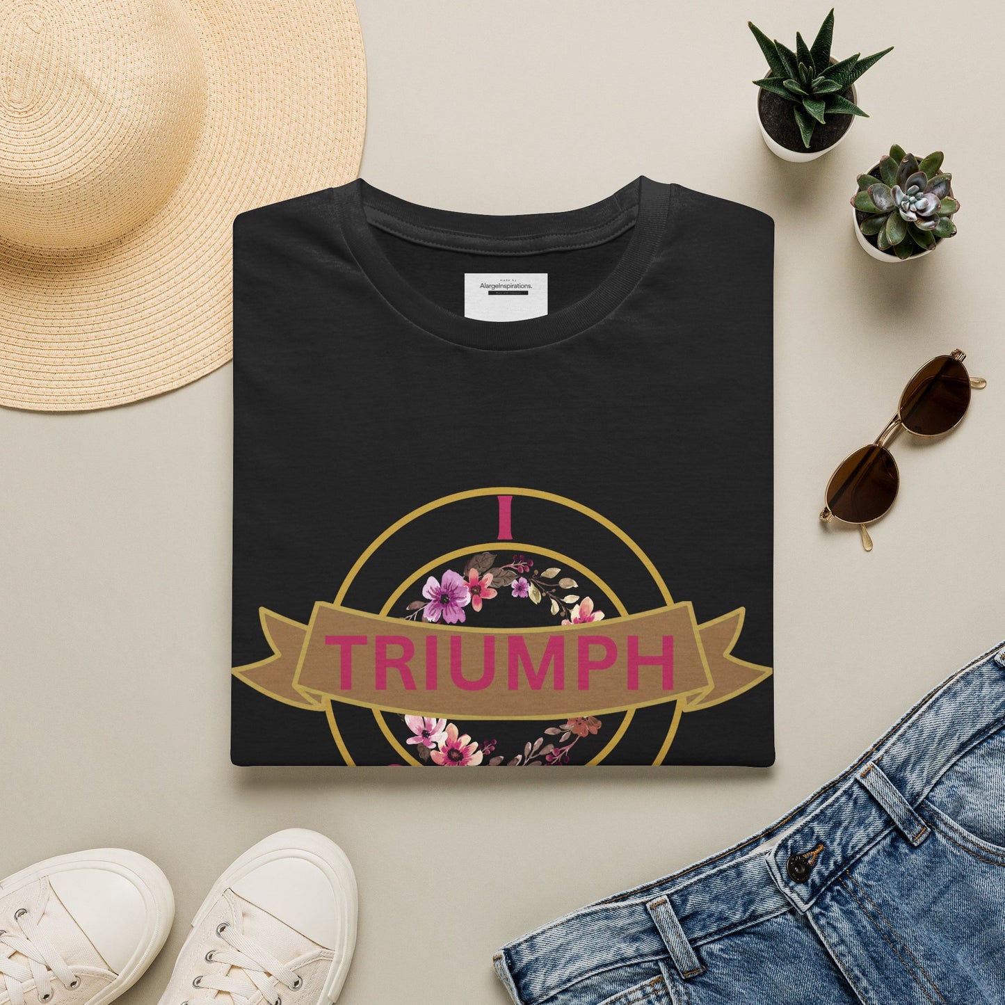 I Triumph Over All Faith T-Shirt | Christian Graphic Tee | Romans 8:37 | Inspirational Scripture Shirt Women Men | AlargeInspirations