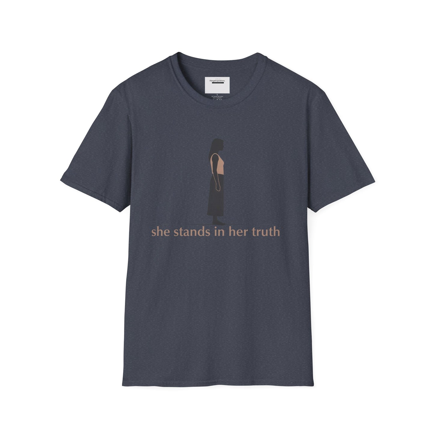 She Stands in Her Truth Shirt | Minimalist Feminine Strength T-Shirt, Grounded Confidence Quote, Empowered Woman Apparel, confident apparel