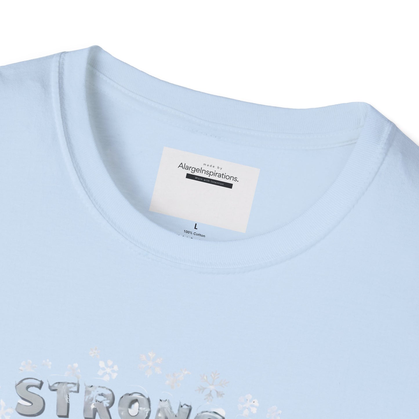 Stronger Than Winter Softer Than Snow Shirt | Polar Bear Snowflake Harmony Tee | Gentle Strength Xmas Shirt | Arctic Animal Winter Quote