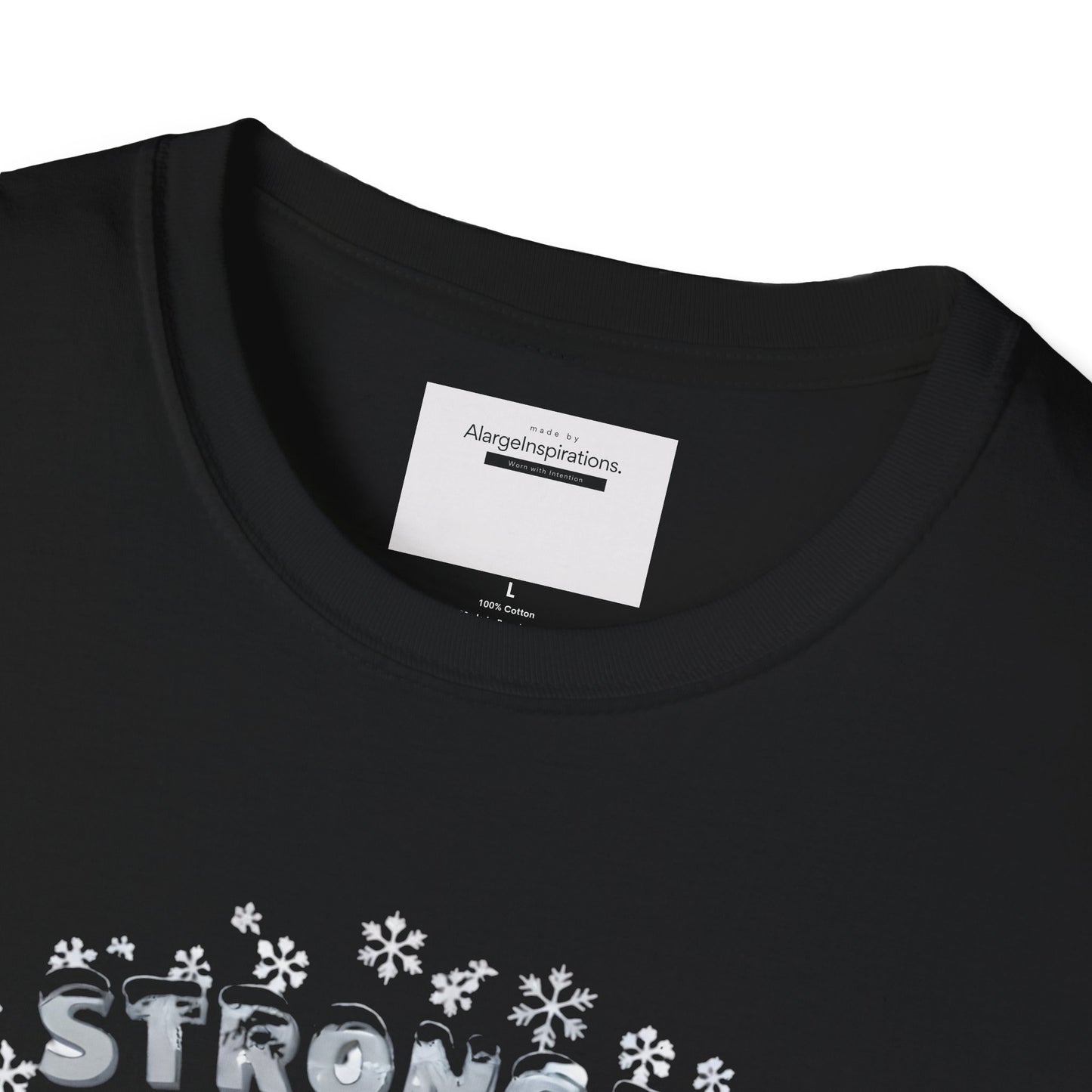 Stronger Than Winter Softer Than Snow Shirt | Polar Bear Snowflake Harmony Tee | Gentle Strength Xmas Shirt | Arctic Animal Winter Quote
