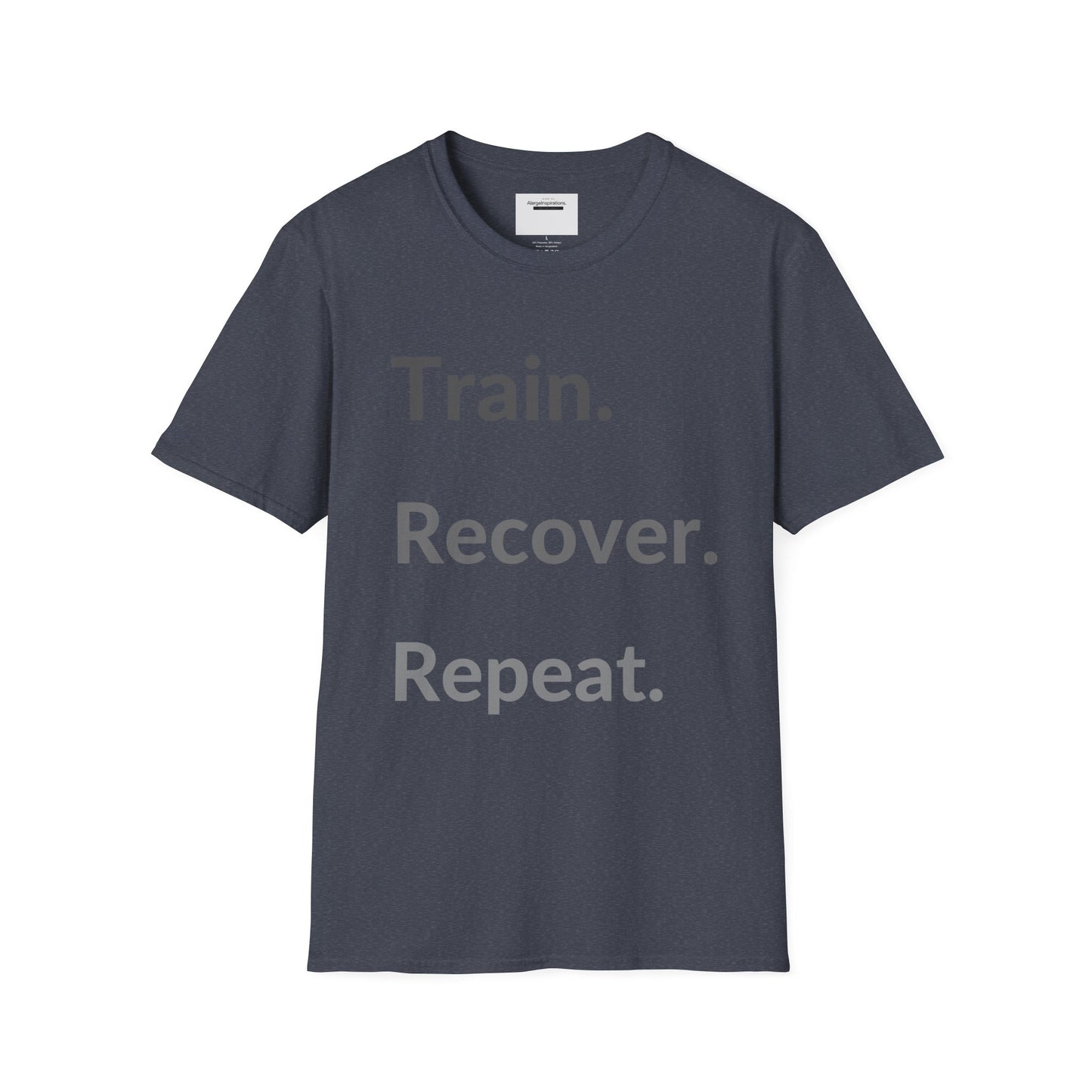 Train. Recover. Repeat. Shirt | Minimal Typography Gym T-Shirt | Mental Discipline Workout Tee | Fitness Motivation Apparel