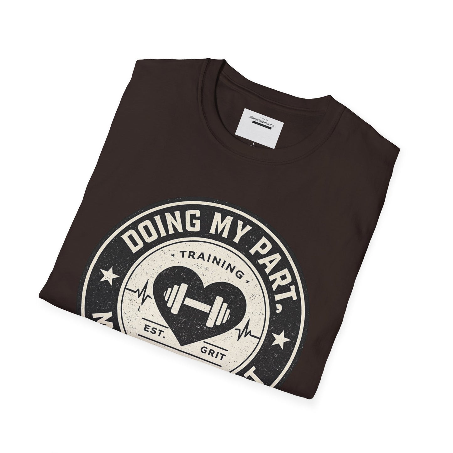 Doing My Part Mostly by Heart T-Shirt | Vintage Fitness Logo Tee | Gym Motivation Shirt | Athletic Grit Apparel