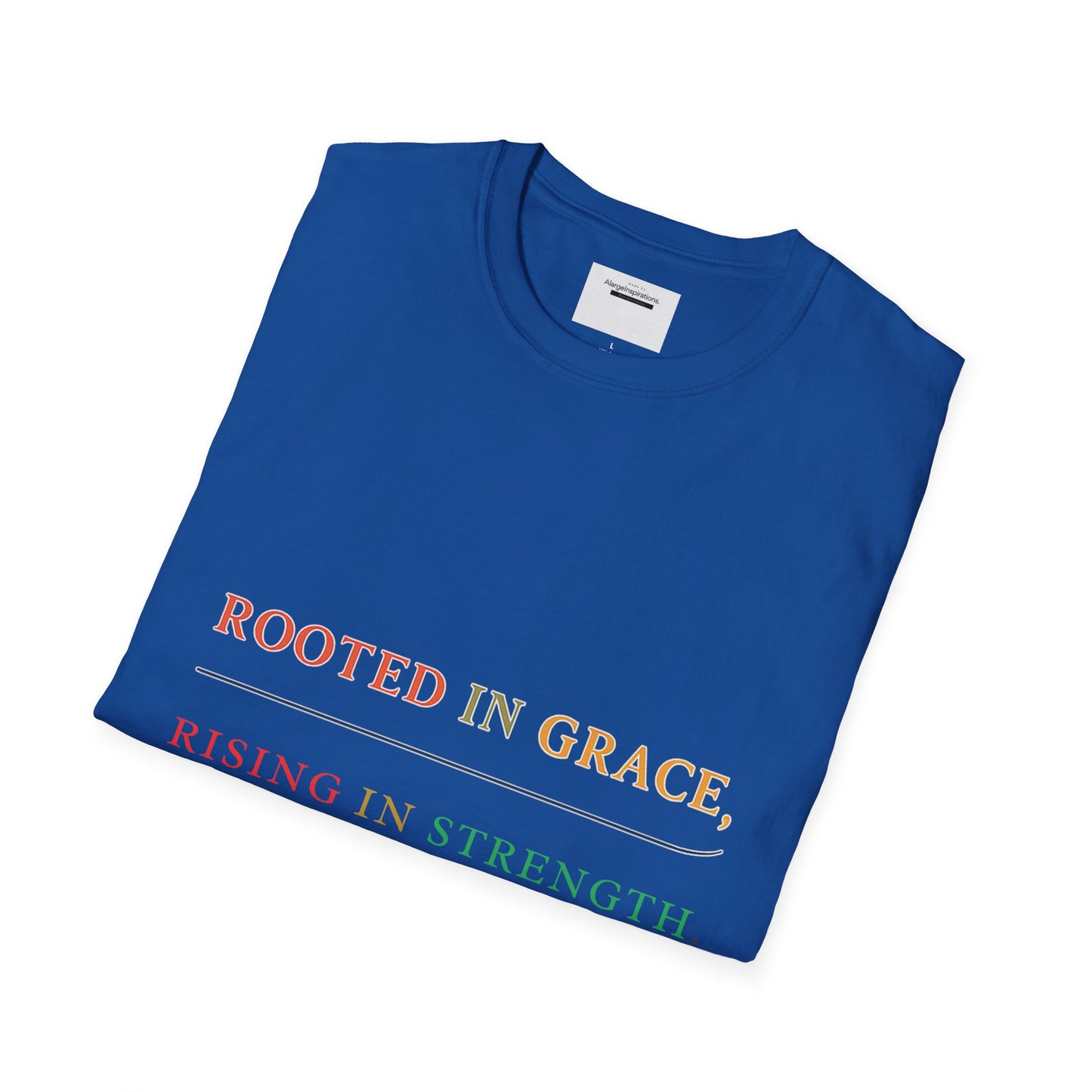 Rooted in Grace Rising in Strength Shirt | Faith Inspired Christian T-Shirt | Minimal Inspirational Quote Gift