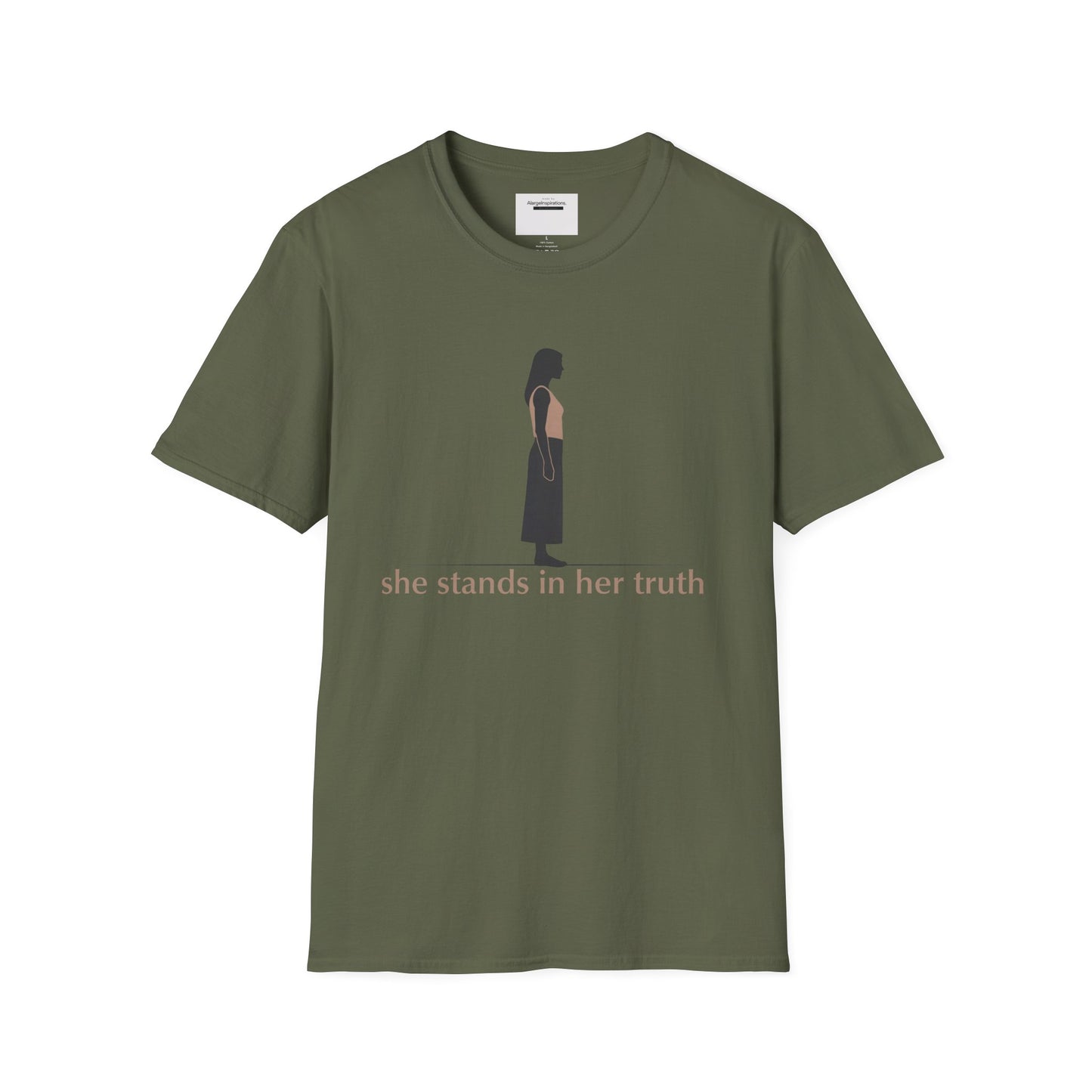 She Stands in Her Truth Shirt | Minimalist Feminine Strength T-Shirt, Grounded Confidence Quote, Empowered Woman Apparel, confident apparel
