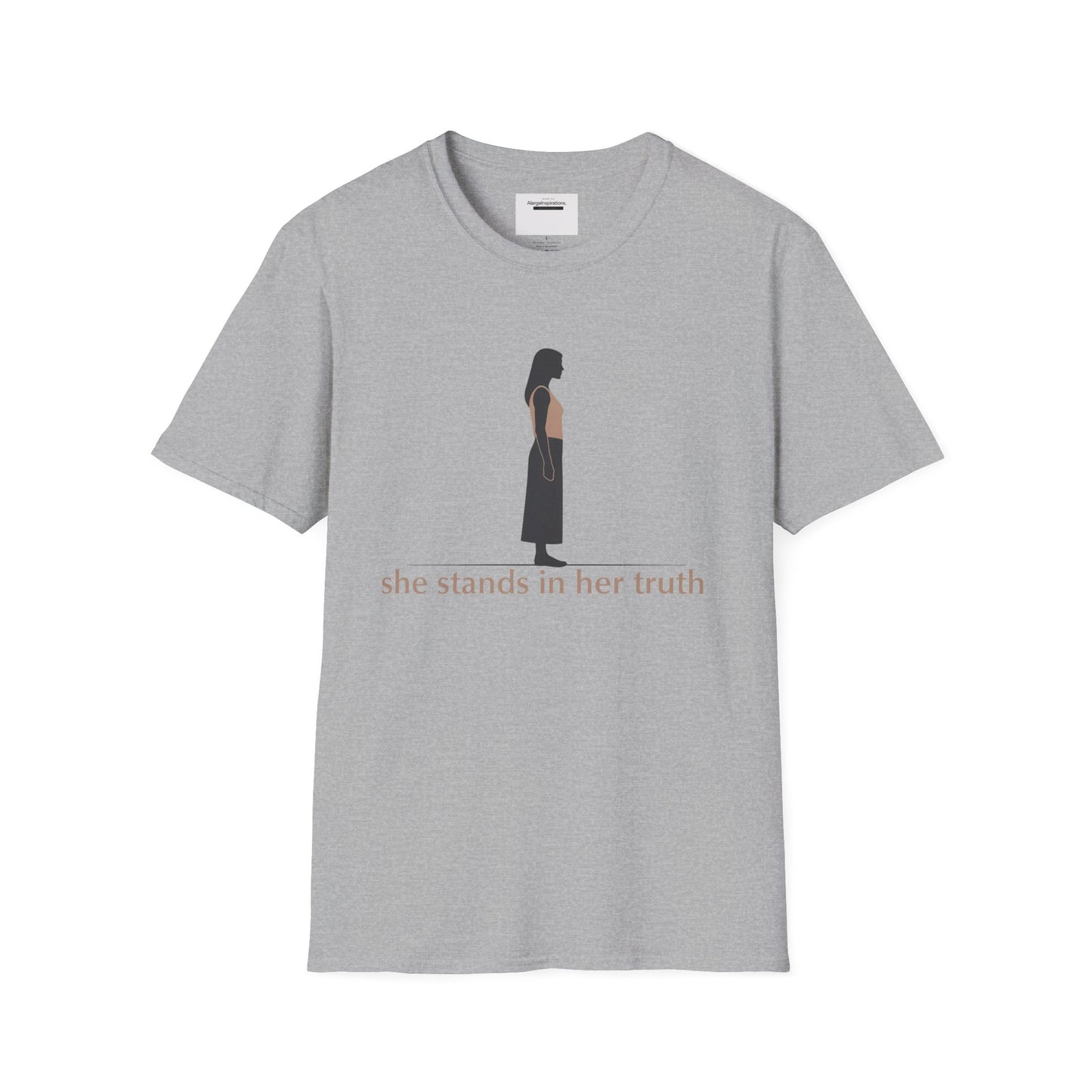 She Stands in Her Truth Shirt | Minimalist Feminine Strength T-Shirt, Grounded Confidence Quote, Empowered Woman Apparel, confident apparel