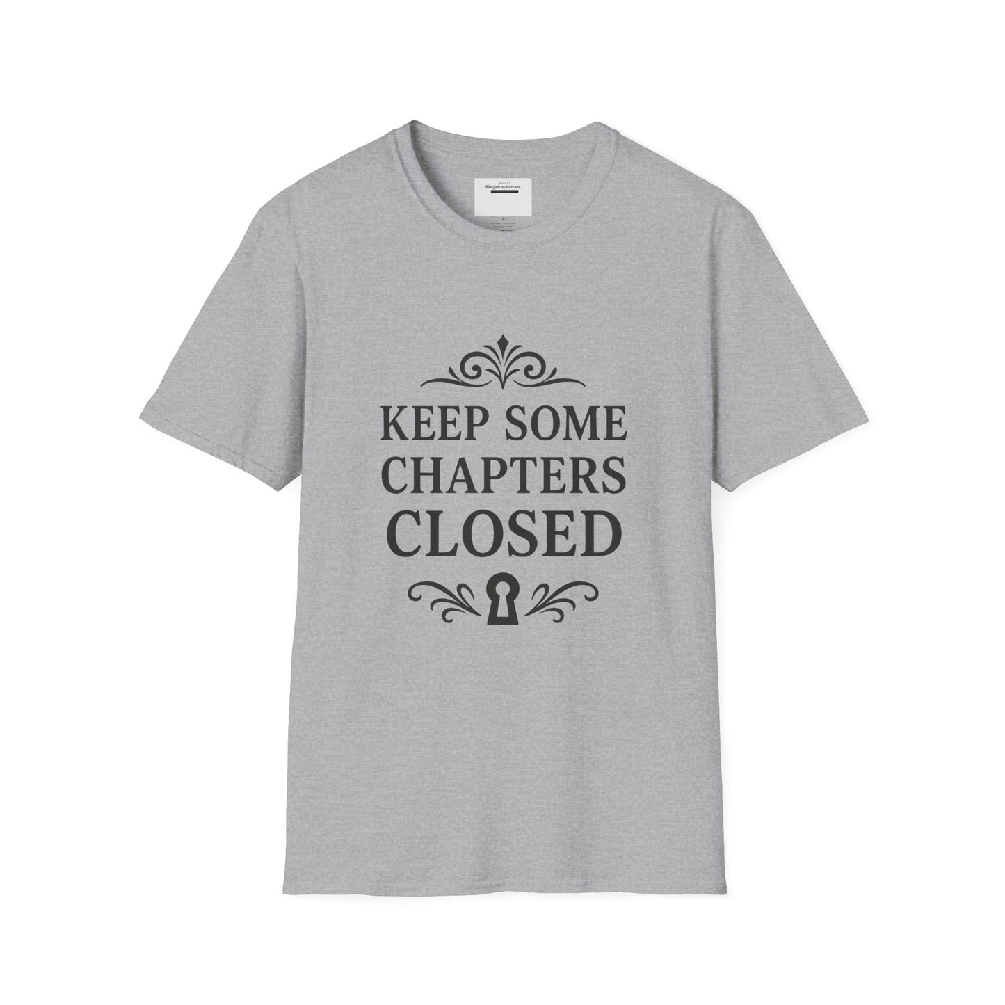 Keep Some Chapters Closed Shirt | Mystery Quote T-Shirt, Keyhole Typography Design, Boundaries Mindset Apparel, Minimalist Graphic Tee