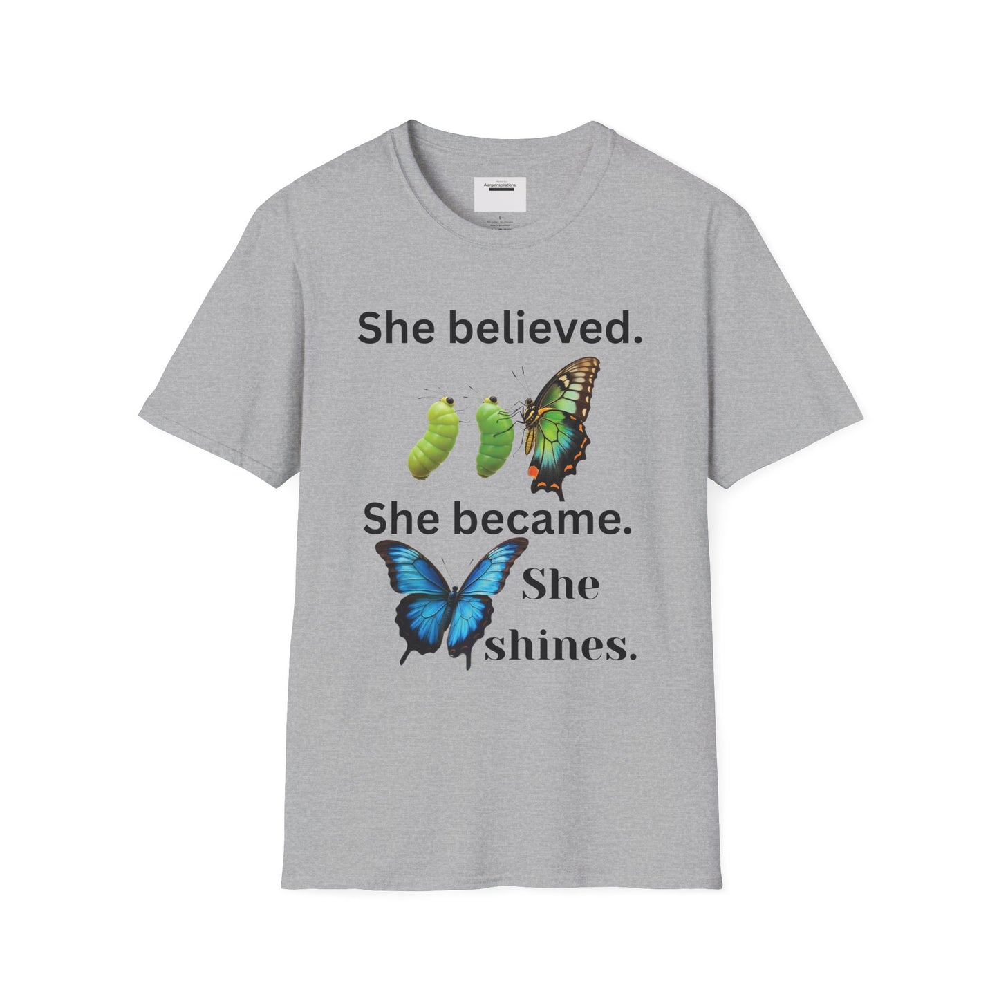 Inspirational Butterfly T-Shirt |feminine Motivational Tee for Growth, Self-Belief, Empowerment,Inspirational Butterfly Transformation Shirt