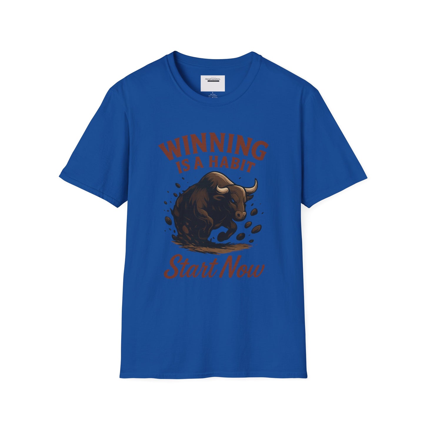 Winning Is a Habit Shirt , Charging Bull T-Shirt, Motivational Fitness Tee, Hustle Mindset , Breakthrough Bull Design, Unisex Training Gift