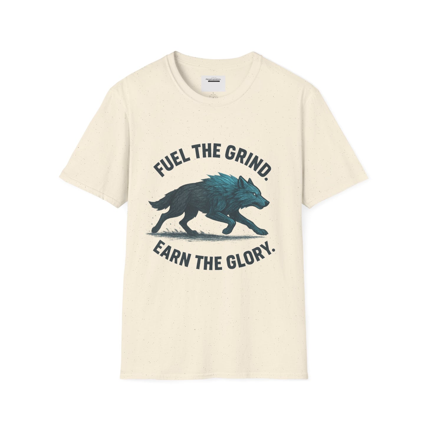 Fuel the Grind Earn the Glory Wolf Design | Wolf Art | Gym Apparel | Grind Mindset Shirt | Alpha Wolf Illustration | Training & Fitness Gift