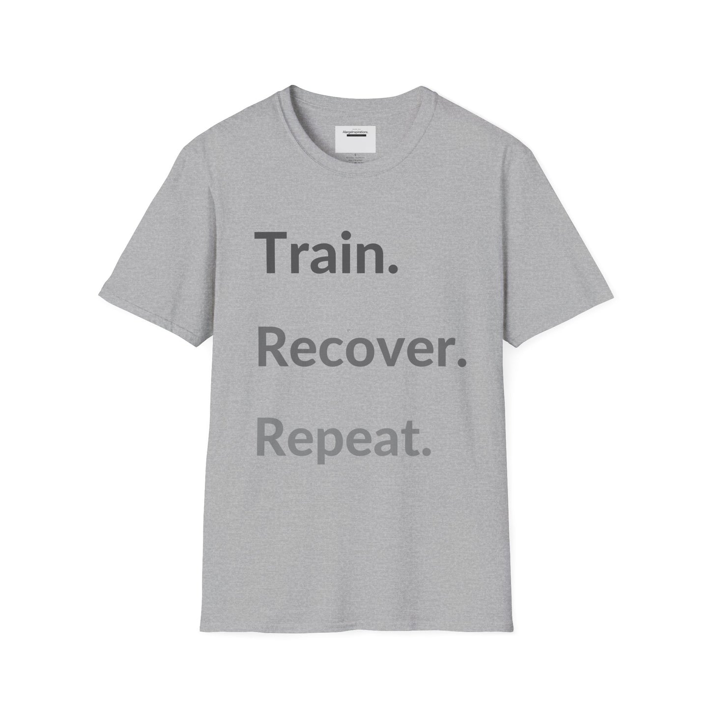 Train. Recover. Repeat. Shirt | Minimal Typography Gym T-Shirt | Mental Discipline Workout Tee | Fitness Motivation Apparel
