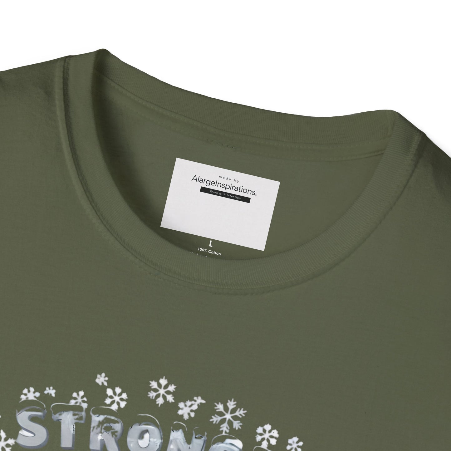 Stronger Than Winter Softer Than Snow Shirt | Polar Bear Snowflake Harmony Tee | Gentle Strength Xmas Shirt | Arctic Animal Winter Quote