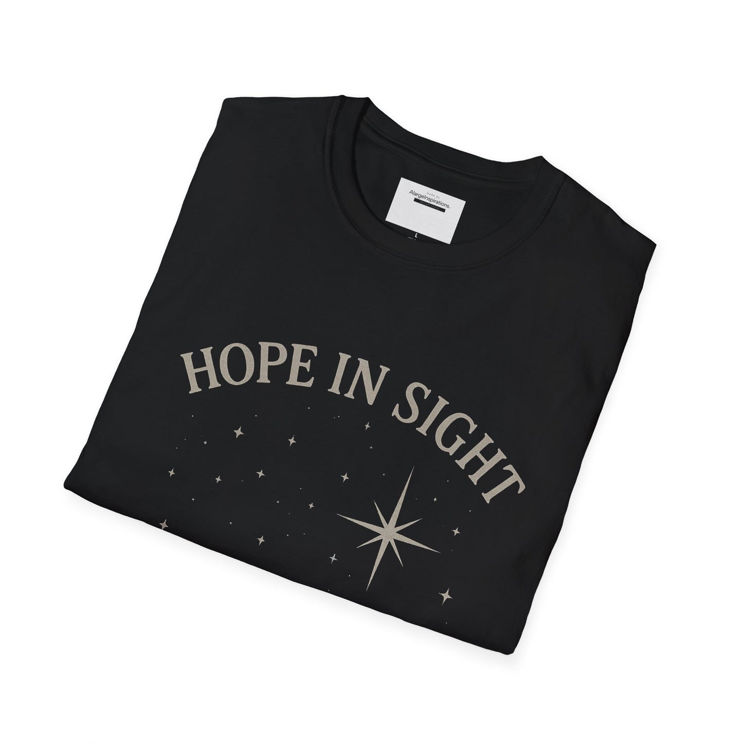 Hope in Sight, Keep Shining Bright, Starry Night Inspired T-Shirt | Inspirational Quote Tee, Gift Idea, Motivational Apparel, Hopeful Style