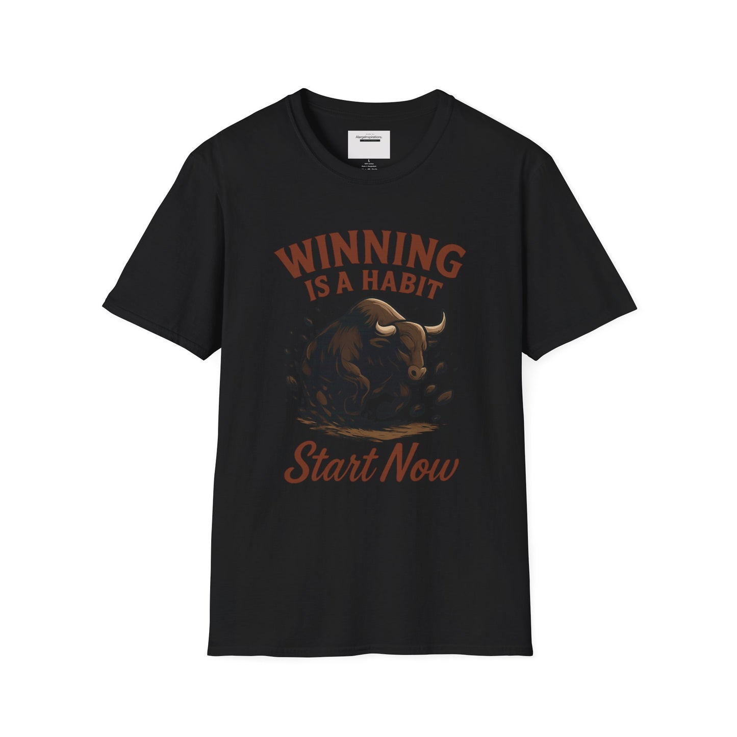 Winning Is a Habit Shirt , Charging Bull T-Shirt, Motivational Fitness Tee, Hustle Mindset , Breakthrough Bull Design, Unisex Training Gift