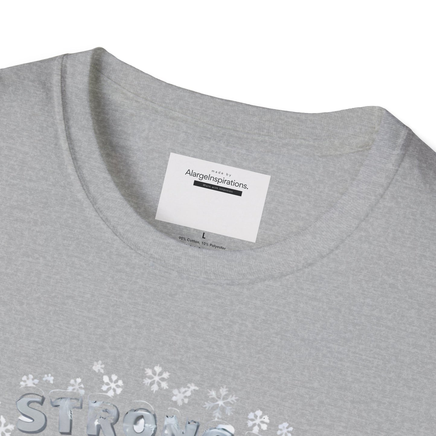 Stronger Than Winter Softer Than Snow Shirt | Polar Bear Snowflake Harmony Tee | Gentle Strength Xmas Shirt | Arctic Animal Winter Quote