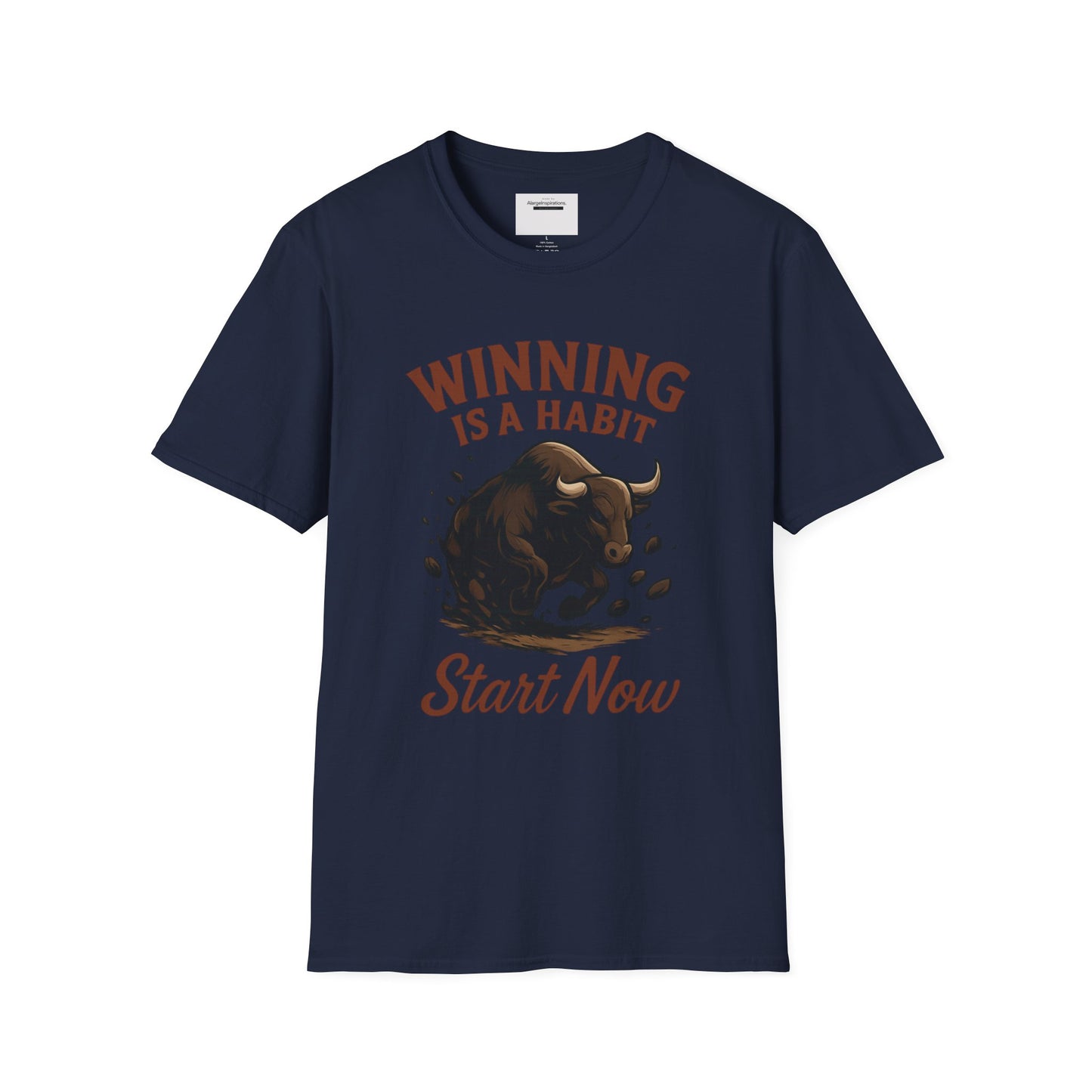 Winning Is a Habit Shirt , Charging Bull T-Shirt, Motivational Fitness Tee, Hustle Mindset , Breakthrough Bull Design, Unisex Training Gift