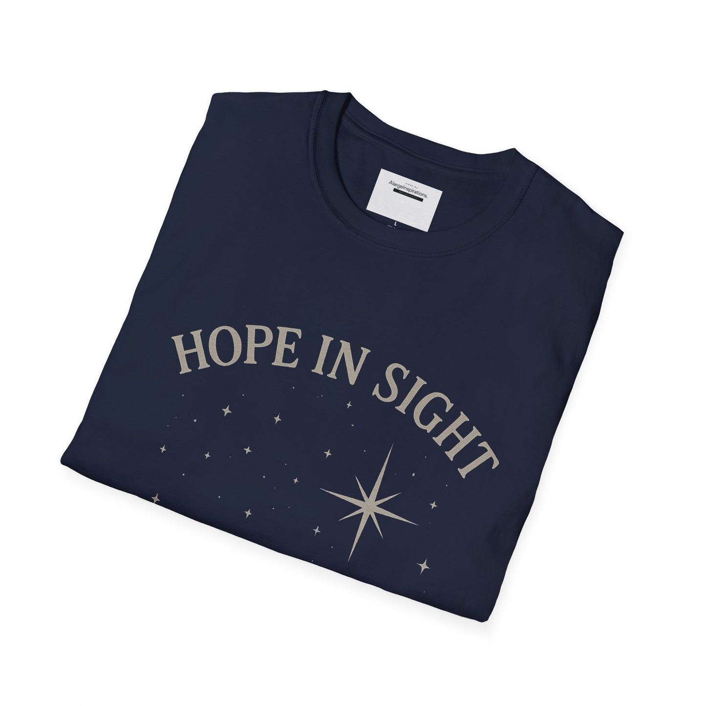 Hope in Sight, Keep Shining Bright, Starry Night Inspired T-Shirt | Inspirational Quote Tee, Gift Idea, Motivational Apparel, Hopeful Style