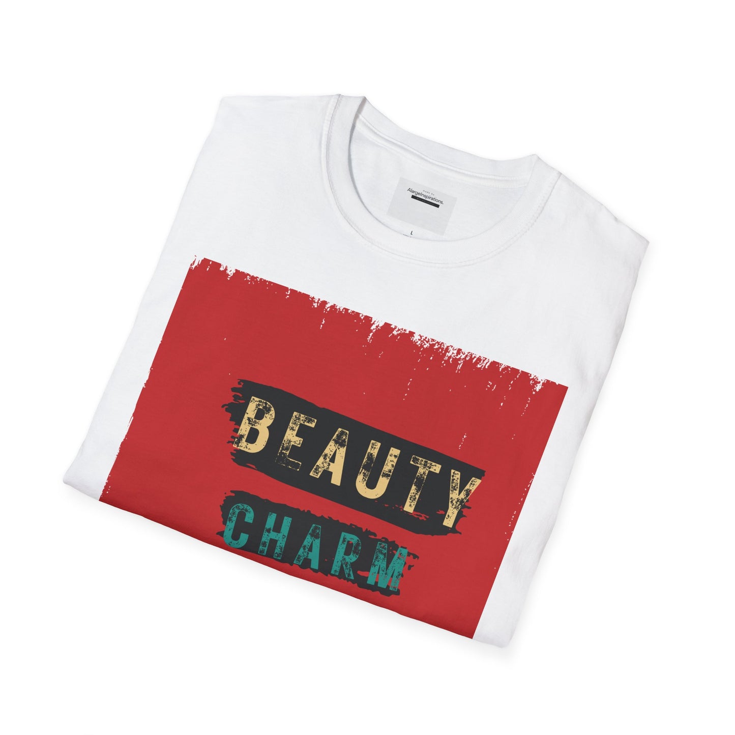 Beauty, Charm, Grit Unisex Softstyle T-Shirt | Gift for Her, Motivational Graphic T-Shirt, Trendy Graphic Shirt, Feminine Empowerment Shirt