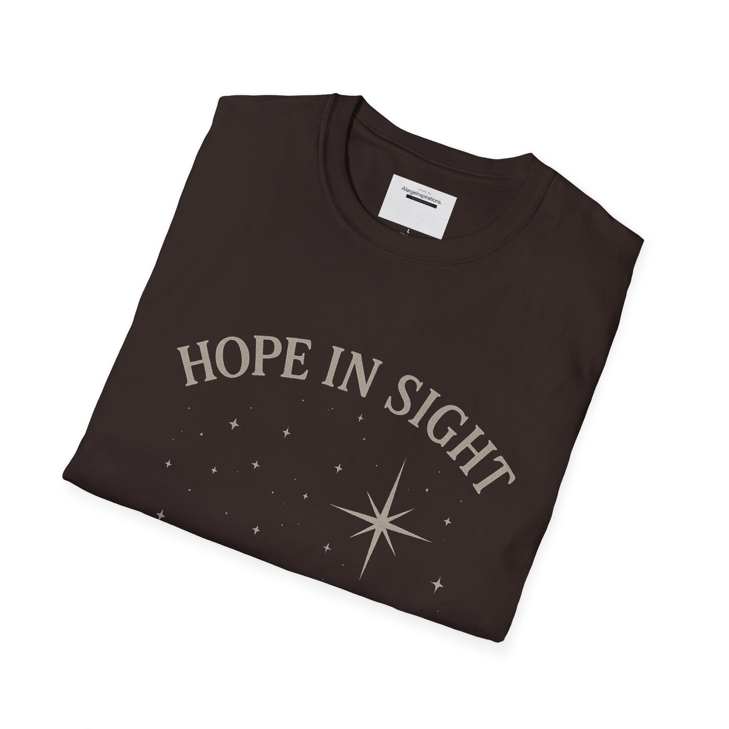 Hope in Sight, Keep Shining Bright, Starry Night Inspired T-Shirt | Inspirational Quote Tee, Gift Idea, Motivational Apparel, Hopeful Style