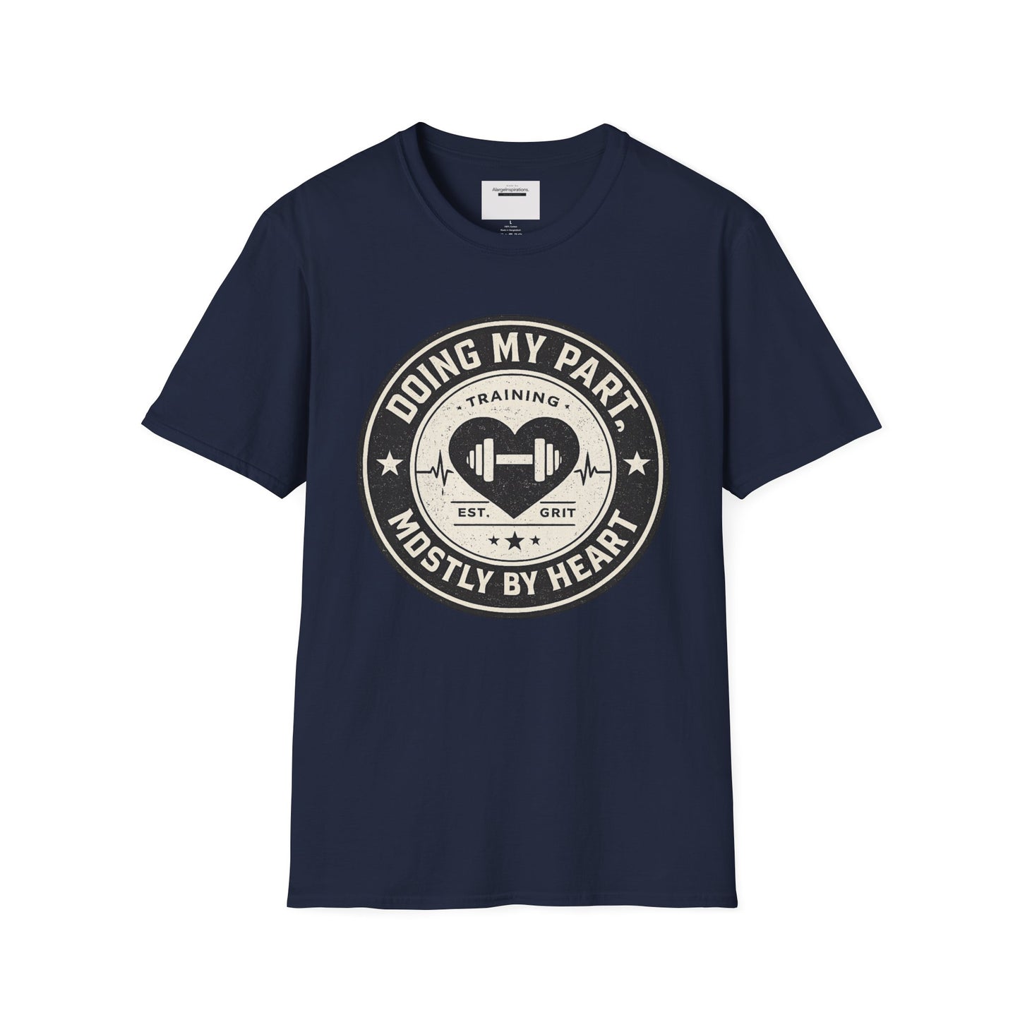 Doing My Part Mostly by Heart T-Shirt | Vintage Fitness Logo Tee | Gym Motivation Shirt | Athletic Grit Apparel