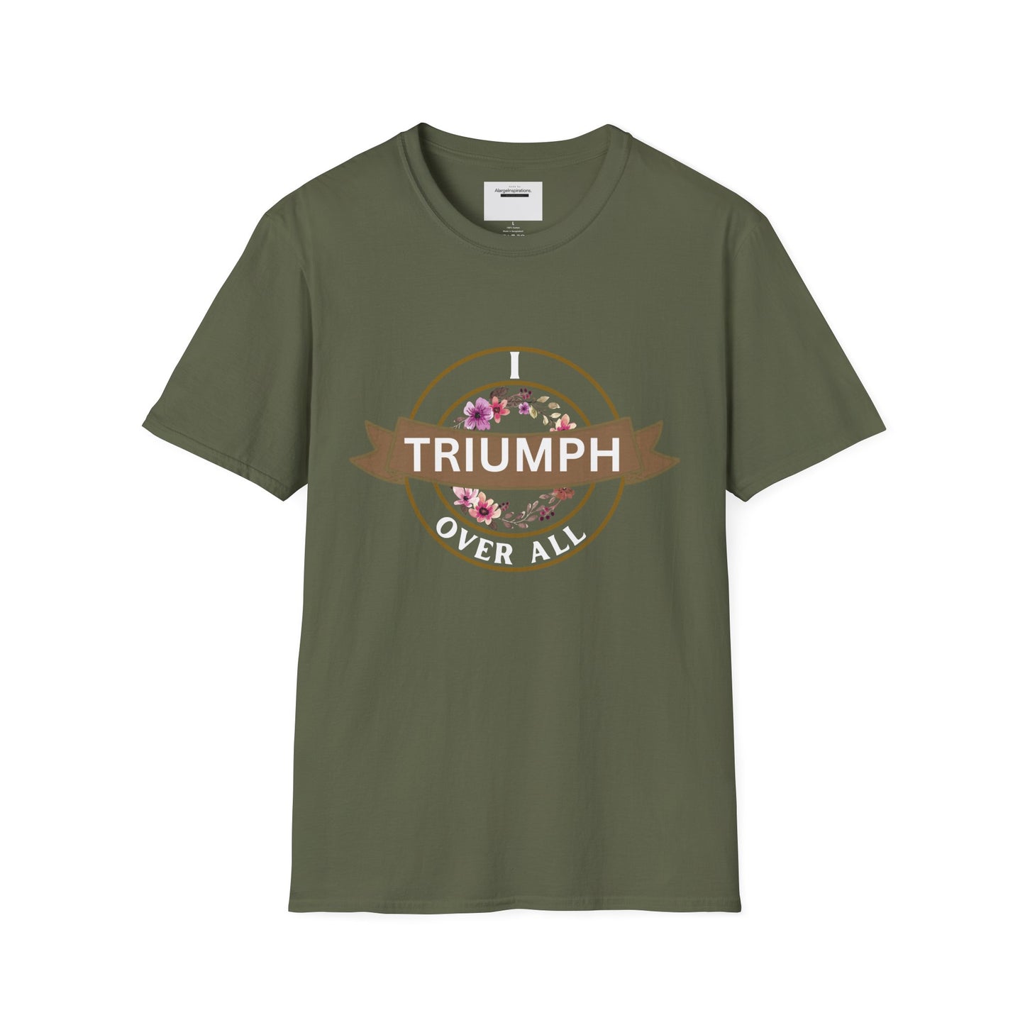 I Triumph Over All Faith T-Shirt | Christian Graphic Tee | Romans 8:37 | Inspirational Scripture Shirt Women Men | AlargeInspirations