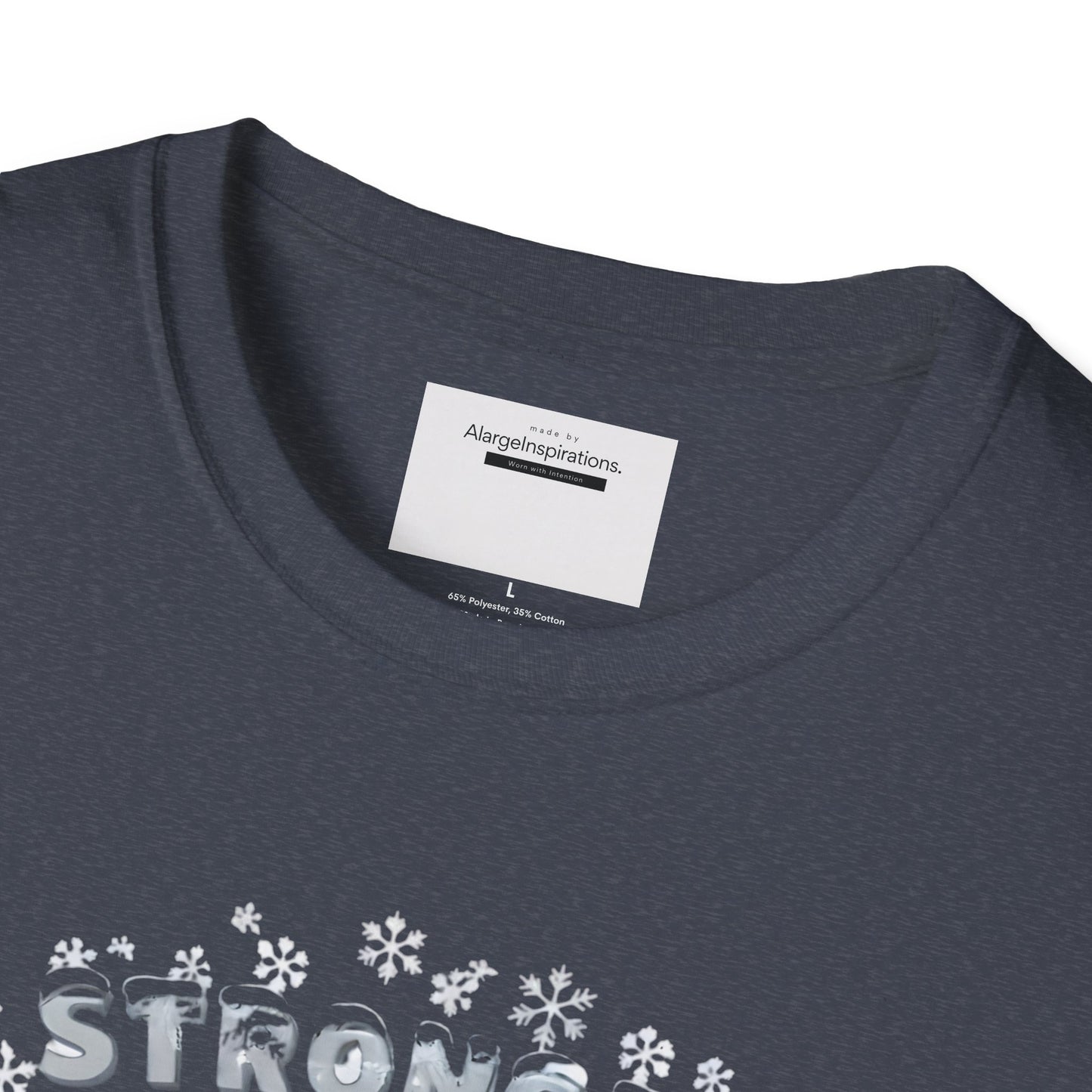 Stronger Than Winter Softer Than Snow Shirt | Polar Bear Snowflake Harmony Tee | Gentle Strength Xmas Shirt | Arctic Animal Winter Quote